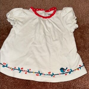 Gymboree White Blouse with Red and Blue Details